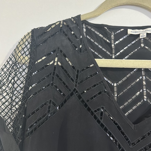 NEVER WORN Rebecca Minkoff Women's Lorelei Silk Shift Dress Small Black Mini - Picture 7 of 9